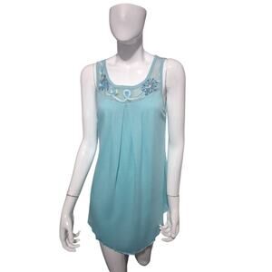 Krista Lee Embroidered Beaded Women's size Small Asymmetrical Cottagecore Top